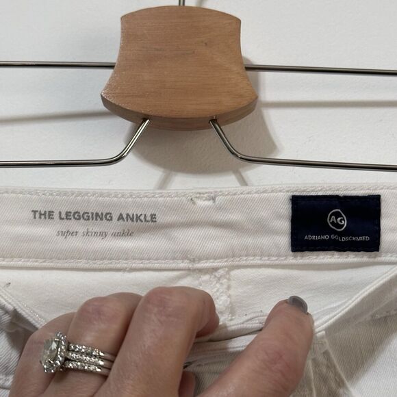 Adriano Goldschmied AG The Legging Ankle White Distressed Skinny Jeans 26R Mid - Picture 4 of 10